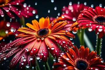 Obraz premium folwer and water drops