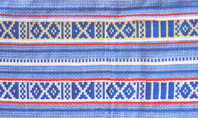 Blue and red embroidery pattern, ethnic embroidery background