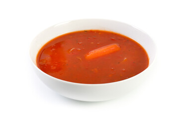 Tomato soup in a bowl 