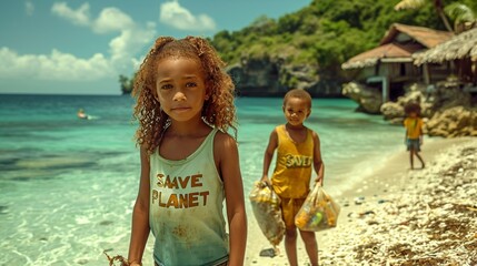 Sustainable Kids Squad: 'Save the Planet' Advocates on Cleanup Duty"