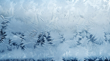 Obraz premium frosty natural pattern on winter window
