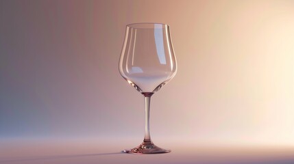  a wine glass sitting on a table in the middle of a room with a light shining on the side of the glass and a shadow of the glass on the floor.