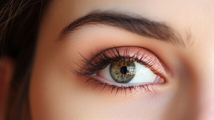 Obraz premium eyes and eyebrows closeup portrait of a beautiful woman eye