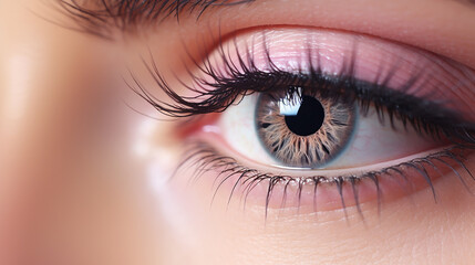 Obraz premium female eye with extreme long false eyelashes