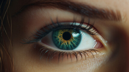 letterbox view of detailed pretty amazing female eye