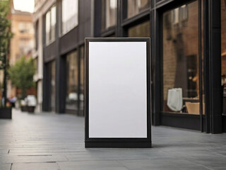 Blank signboard in a cafe. Mock up, 3D Rendering. Created using generative AI tools