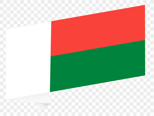 Madagascar  flag wave isolated on png or transparent background vector illustration.