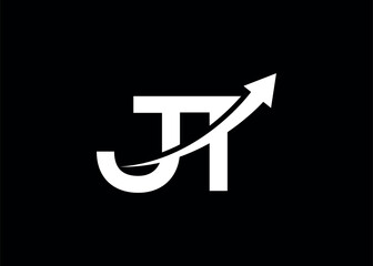 
simple minimal letter JT arrow logo.