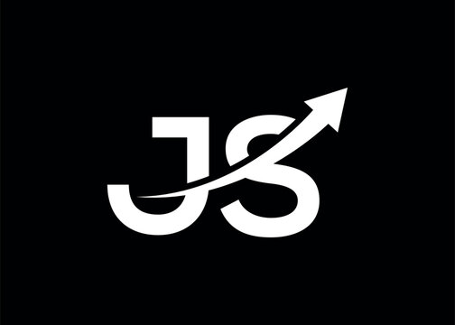 simple minimal letter JS arrow logo.