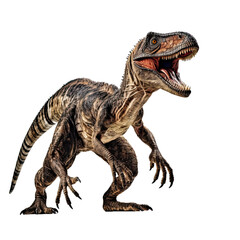 Velociraptor dinosaur isolated on white or transparent background