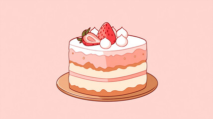 Hand drawn cartoon delicious cake illustration
