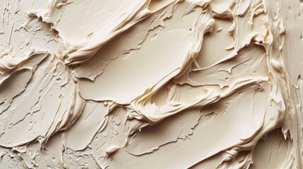  a close up view of a white paint textured with white and brown streaks on a white background, with a soft focus on the top of the paint and the bottom part of the top part of the paint.