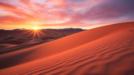 Fototapeta na wymiar Stunning Sunrise Over Desert Dunes