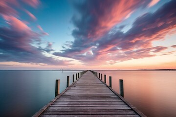 Obraz premium Tranquil Pier at Sunset