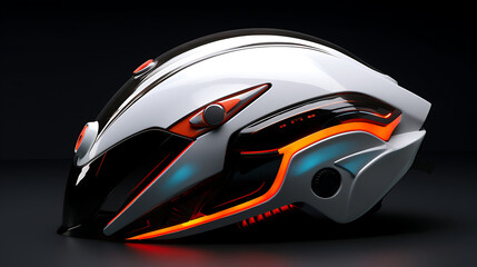 An racing bike helmet design. - obrazy, fototapety, plakaty