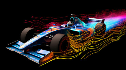 An racing car aerodynamics simulation.