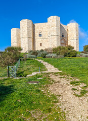 Fototapeta na wymiar Castel del Monte, Italy - a Unesco World Heritage and one of the best preserved examples of medieval fortress, Castel del Monte is the landmark of Apulia region 