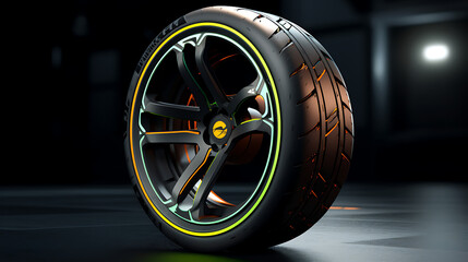 An racing car tire design. - obrazy, fototapety, plakaty