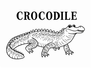 Obraz premium a crocodile coloring page for kids,with the text 