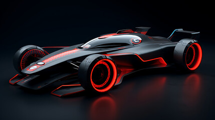A design concept for an electric racing car. - obrazy, fototapety, plakaty