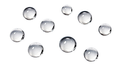 Water Droplets isolated on white or transparent background