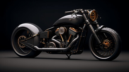 Obraz na płótnie Canvas A design concept for a custom bobber motorcycle.