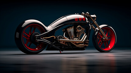 A design concept for a custom bobber motorcycle. - obrazy, fototapety, plakaty