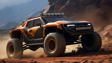 A design concept for an off-road racing truck. - obrazy, fototapety, plakaty