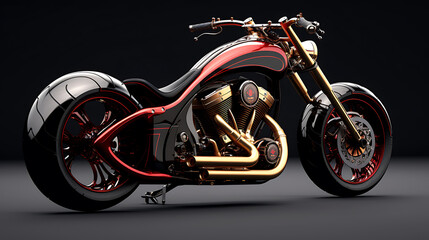 A design concept for a custom bobber motorcycle. - obrazy, fototapety, plakaty