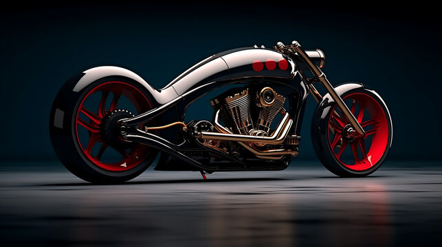 A design concept for a custom bobber motorcycle.