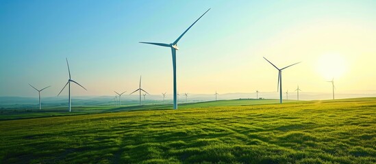 Wind energy is converted into electricity by wind turbines, which is both clean and safe.