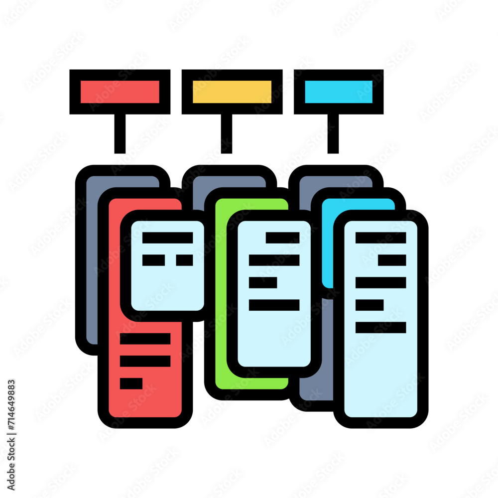 Poster task batching time management color icon vector. task batching time management sign. isolated symbol