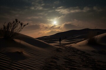 Stargazer's Solace Amidst Desert Dunes