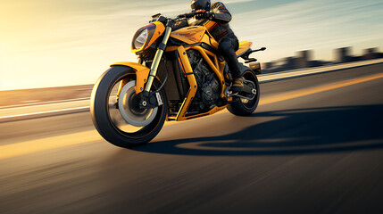 A photo-realistic image of a motorcycle doing a wheelie.