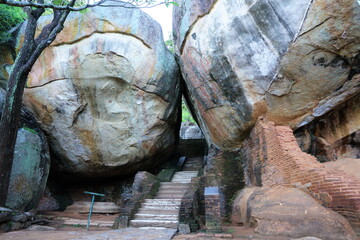 Huge stones gate of Sigiriya rock