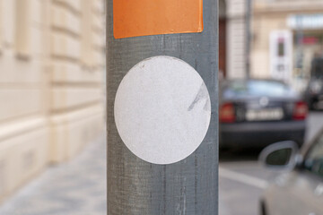 Sticker Mockup Template Texture Paper Street Urban Round Square Rectangle Grunge Torn Glued Effect Logo © Print