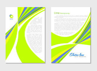 Abstract bright line backgrounds. Back and front flyer template. Cover design layout for corporate business book, booklet, brochure, poster and other. Vector