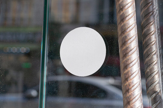 Sticker Mockup Template Texture Paper Street Urban Round Square Rectangle Grunge Torn Glued Effect Logo