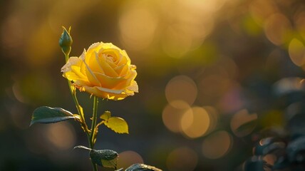 Fototapeta premium yellow rose in the garden