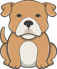 Cute cartoon illustration of a brown dog