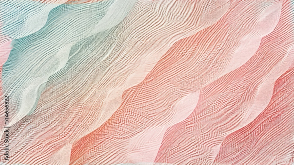 Aufkleber a close up of a pink and blue pattern on a sheet of paper with a clock in the middle of the image an