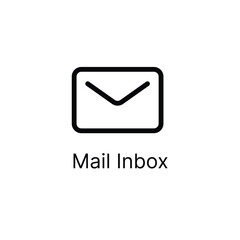 Mail inbox flat outline icon