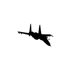 Fototapeta na wymiar Silhouette of the Jet Fighter, Fighter aircraft are military aircraft designed primarily for air-to-air combat. Vector Illustration