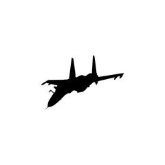 Silhouette of the Jet Fighter, Fighter aircraft are military aircraft designed primarily for air-to-air combat. Vector Illustration