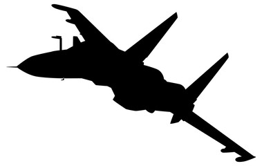 Silhouette of the Jet Fighter, Fighter aircraft are military aircraft designed primarily for air-to-air combat. Format PNG