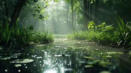 Foto op Plexiglas Green swamp landscape  © Karen