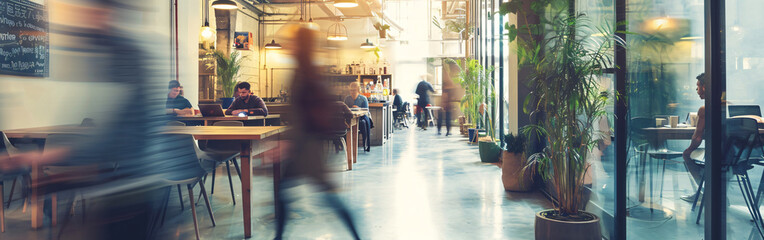 Energetic Co-Working Space: Artistic Blur Capturing Dynamic Atmosphere