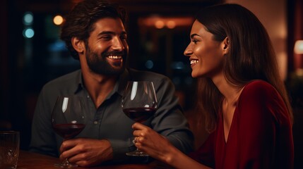  Elegant shots of a couple enjoying a wine tasting experience, creating a refined and romantic atmosphere.