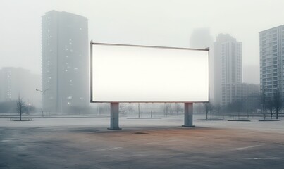 A blank billboard can be used for advertising media, banners, posters and others. generative AI