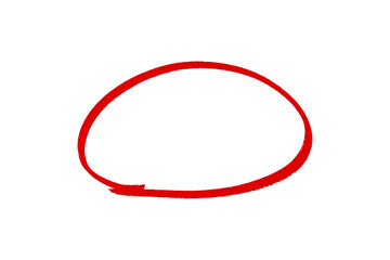 Red circle marker isolated on background. Marker circle hand drawn. Red circle marker png. 